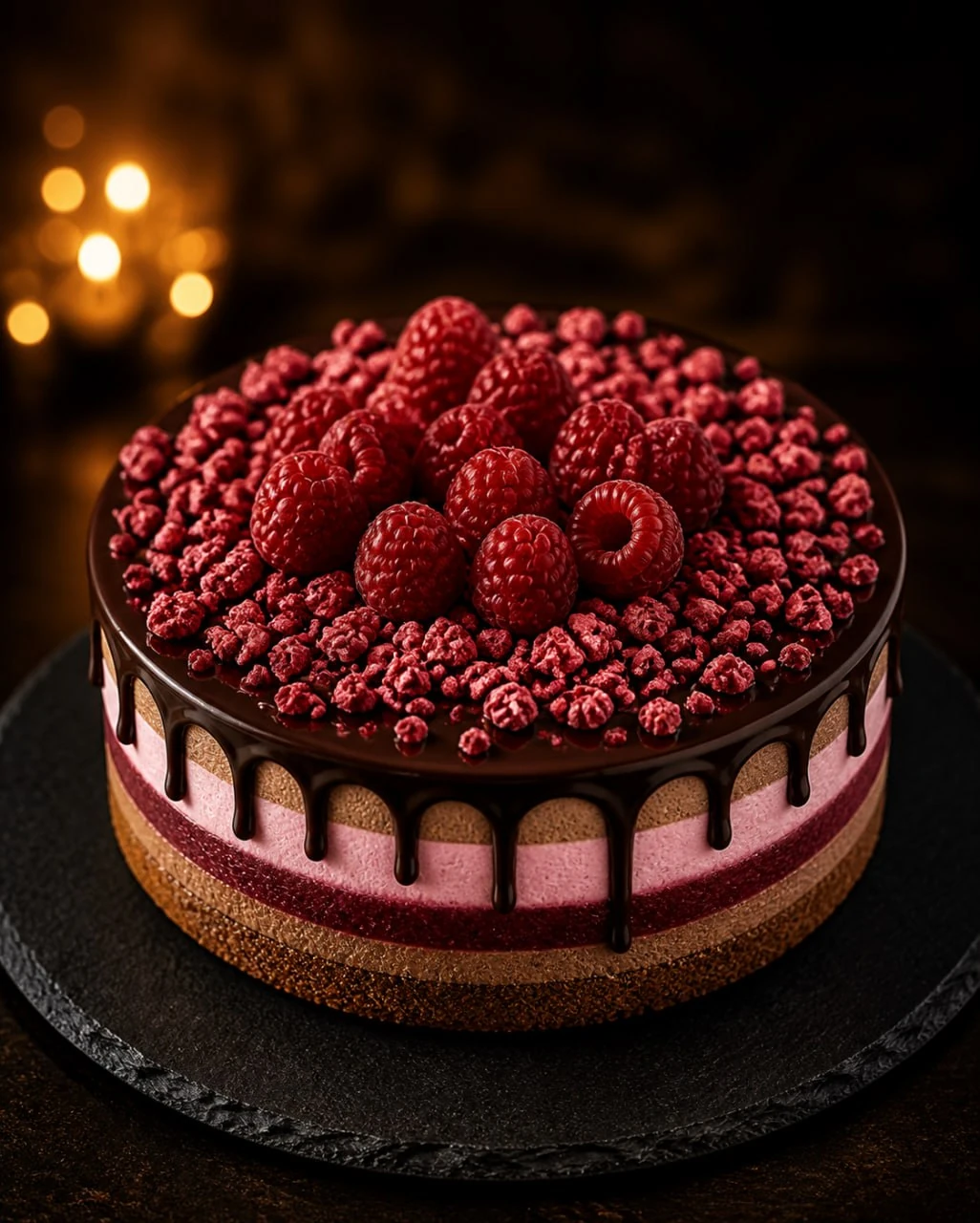 Passion Rouge Chocolat, tort cu ganache de ciocolată și zmeură